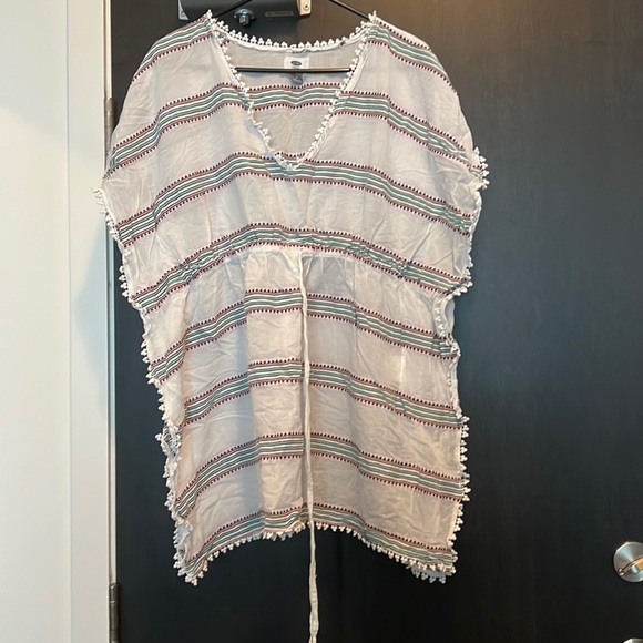 Old navy striped tie waist swimsuit coverup - medium - Picture 1 of 2